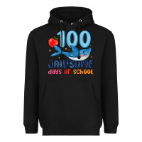 Black 100 jawsome days of school Heavyweight Hoodie - MaliasSmallBusiness