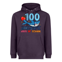 Plum 100 jawsome days of school Heavyweight Hoodie - MaliasSmallBusiness