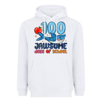 White 100 jawsome days of school Heavyweight Hoodie - MaliasSmallBusiness