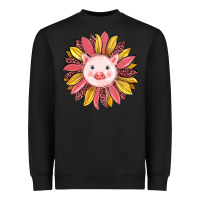 Black pig sunflower Heavyweight Sweatshirt - RanaPortraitStore