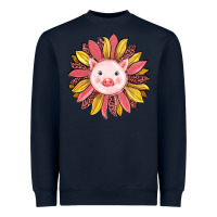 Navy pig sunflower Heavyweight Sweatshirt - RanaPortraitStore