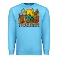 Ocean Blue western traveler cowboy Premium Sweatshirt - NancyCooperArtShop