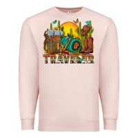 Pale Pink western traveler cowboy Premium Sweatshirt - NancyCooperArtShop