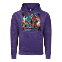 Cloud Purple baseball mama with leopard Vintage Hoodie - Zillion Design Studio