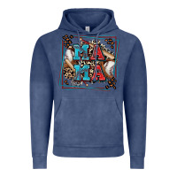 Vintage Denim baseball mama with leopard Vintage Hoodie - Zillion Design Studio