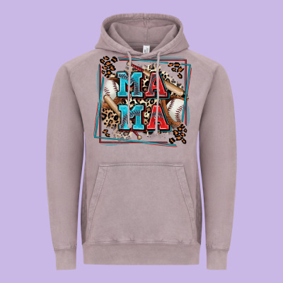 Baseball Mama With Leopard Vintage Hoodie Designed By Zillion Design Studio