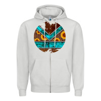 Dove Grey turquoise cowhide leopard sunflowers round Zipper Hoodie - Artiststas