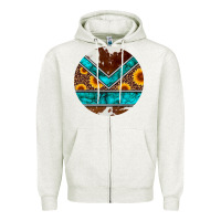 Oatmeal Heather turquoise cowhide leopard sunflowers round Zipper Hoodie - Artiststas