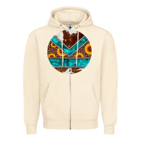 Sandshell turquoise cowhide leopard sunflowers round Zipper Hoodie - Artiststas