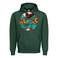 Sports Green turquoise cowhide leopard sunflowers round Zipper Hoodie - Artiststas
