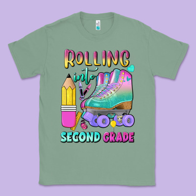 Rolling Into Second Grade Classic Tee Designed By Bundleandbundleshop