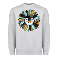 Heather Grey penguin sunflower Heavyweight Sweatshirt - RanaPortraitStore