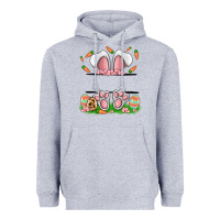 Heather Grey easter costom name rabbit Heavyweight Hoodie - MaliasSmallBusiness
