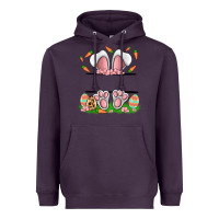 Plum easter costom name rabbit Heavyweight Hoodie - MaliasSmallBusiness