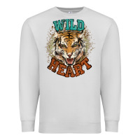 Dove Grey wild heart tiger college western Premium Sweatshirt - NancyCooperArtShop