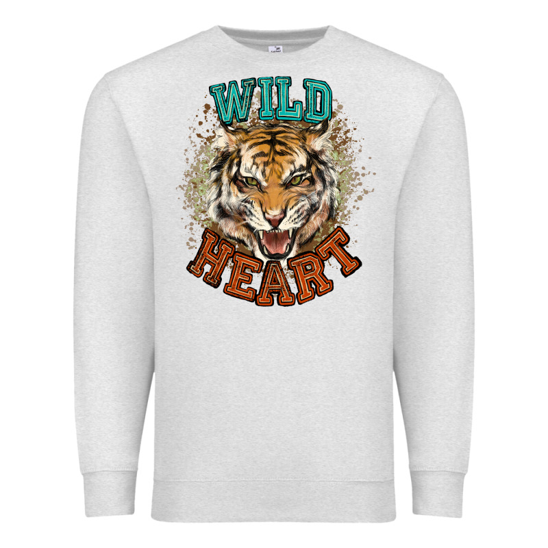 Wild Heart Tiger College Western Premium Sweatshirt by NancyCooperArtShop | Teevron