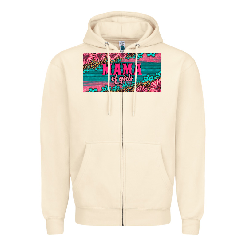 Pink Roses Mama Of Girls License Plate Zipper Hoodie by Artiststas | Teevron
