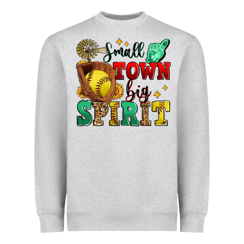 Small Town Big Spirit Softball Heavyweight Sweatshirt by Zillion Design Studio | Teevron
