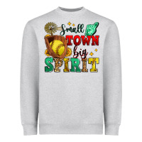Heather Grey small town big spirit softball Heavyweight Sweatshirt - Zillion Design Studio