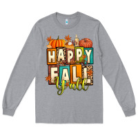 Heather Grey happy fall y'all Long Sleeve Tee - Artiststas