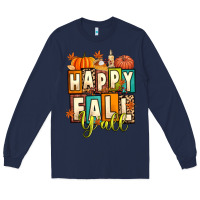 Navy happy fall y'all Long Sleeve Tee - Artiststas