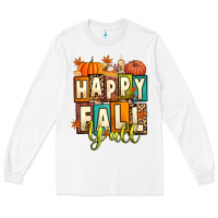 White happy fall y'all Long Sleeve Tee - Artiststas