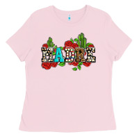 Bubblegum Pink madre with roses and cactus Ladies Tee - AdoDesignShop