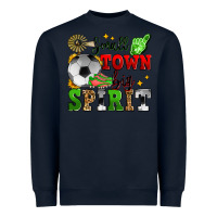 Navy small town big spirit soccer Heavyweight Sweatshirt - Zillion Design Studio