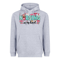 Heather Grey nursing in my heart Heavyweight Hoodie - MaliasSmallBusiness