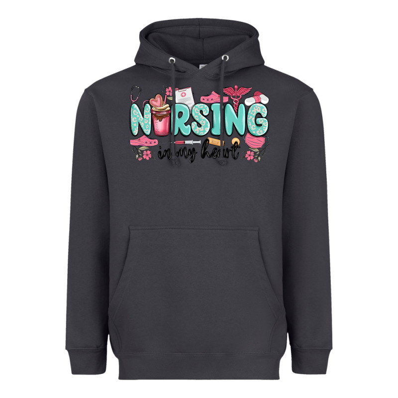 Nursing In My Heart Heavyweight Hoodie by MaliasSmallBusiness | Teevron