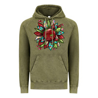 Vintage Olive Cherry sunflower Vintage Hoodie - texasbilliewilder