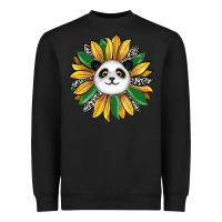 Black panda sunflower Heavyweight Sweatshirt - RanaPortraitStore