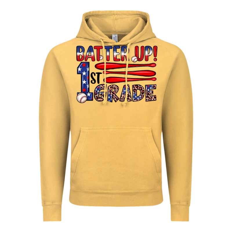 Batter Up 1st Grade Vintage Hoodie by JahusDesignShop | Teevron