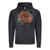 Vintage Black American football mama with leopard Vintage Hoodie - Zillion Design Studio