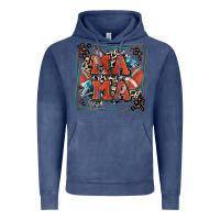 Vintage Denim American football mama with leopard Vintage Hoodie - Zillion Design Studio