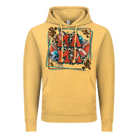 Vintage Mustard American football mama with leopard Vintage Hoodie - Zillion Design Studio