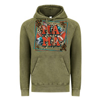 Vintage Olive American football mama with leopard Vintage Hoodie - Zillion Design Studio