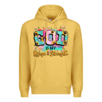 Antique Gold god is my refuge and strength Premium Hoodie - LillyAllenDesigns