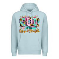 Blue Mist god is my refuge and strength Premium Hoodie - LillyAllenDesigns