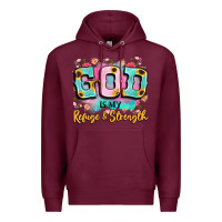 Burgundy god is my refuge and strength Premium Hoodie - LillyAllenDesigns
