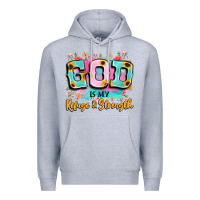 Heather Grey god is my refuge and strength Premium Hoodie - LillyAllenDesigns