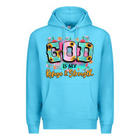 Ocean Blue god is my refuge and strength Premium Hoodie - LillyAllenDesigns