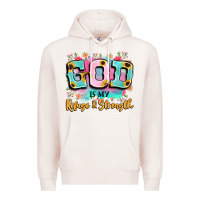 Pale Pink god is my refuge and strength Premium Hoodie - LillyAllenDesigns