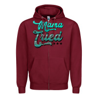 Burgundy mama tried aztec turquoise Zipper Hoodie - AdoDesignShop