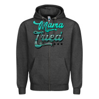 Charcoal Heather mama tried aztec turquoise Zipper Hoodie - AdoDesignShop