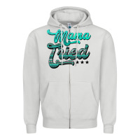 Dove Grey mama tried aztec turquoise Zipper Hoodie - AdoDesignShop
