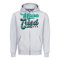 Heather Grey mama tried aztec turquoise Zipper Hoodie - AdoDesignShop