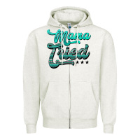 Oatmeal Heather mama tried aztec turquoise Zipper Hoodie - AdoDesignShop