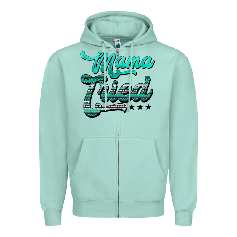 Mama Tried Aztec Turquoise Zipper Hoodie by AdoDesignShop | Teevron