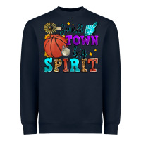 Navy small town big spirit basketball Heavyweight Sweatshirt - Zillion Design Studio